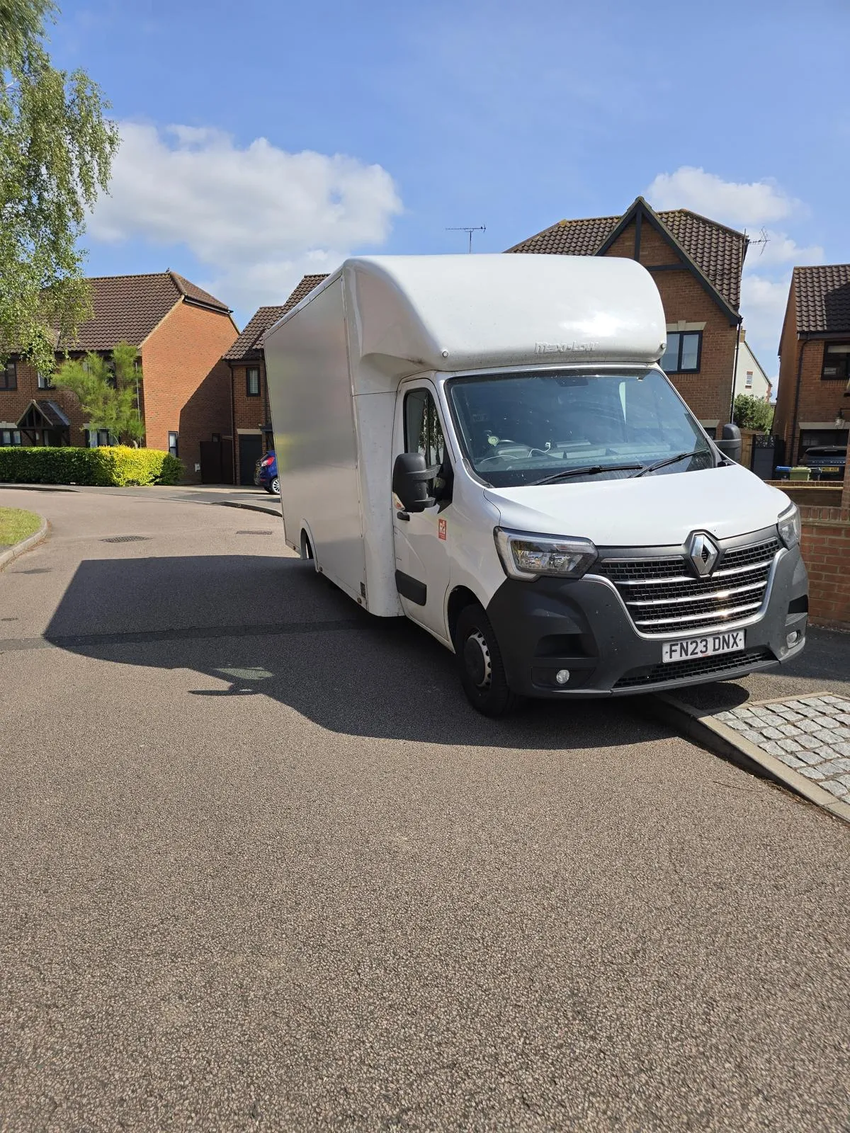 Removal van outside a Rugby UK home